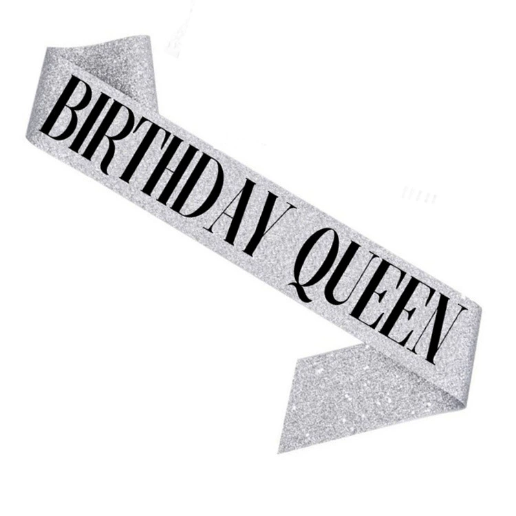 Диадема-ободок набор с кристаллами и лентой "Birthday Queen", комфортная подарочная принадлежность