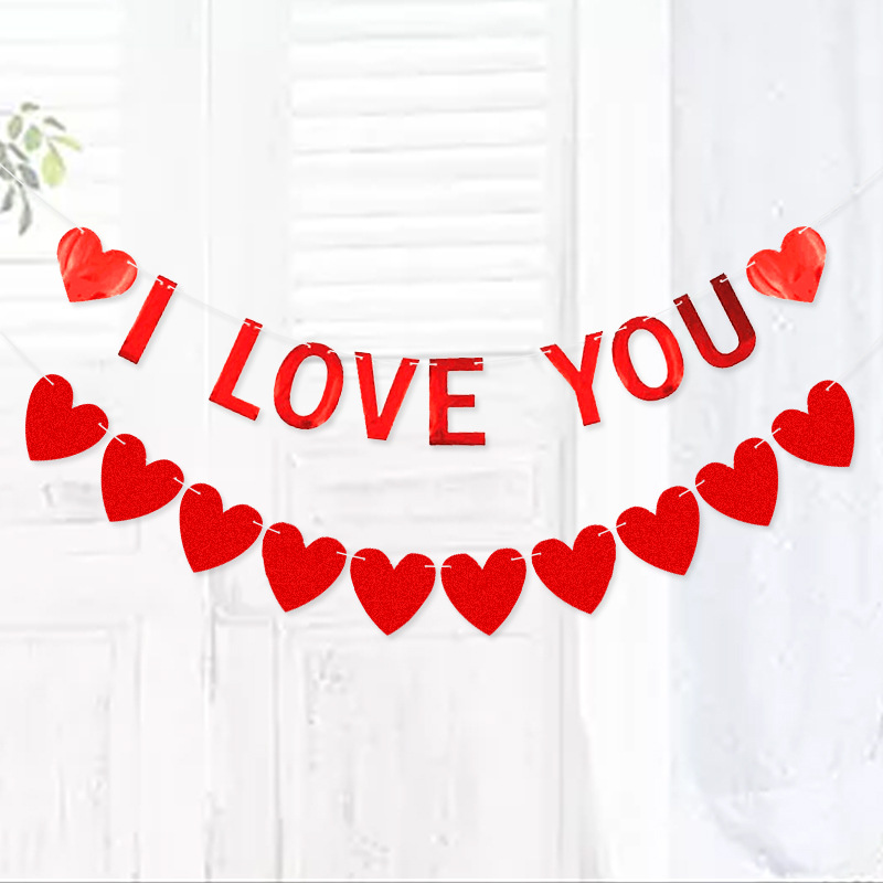 Día de San Valentín, decoración de boda, 10 piezas rojo amor, te amo