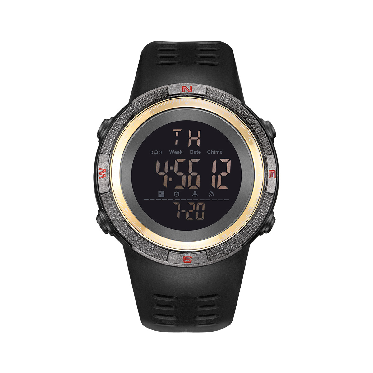 Reloj cronógrafo electrónico para hombre para deportes al aire libre, reloj popular para estudiantes, reloj deportivo luminoso, reloj electrónico multifuncional para estudiantes.