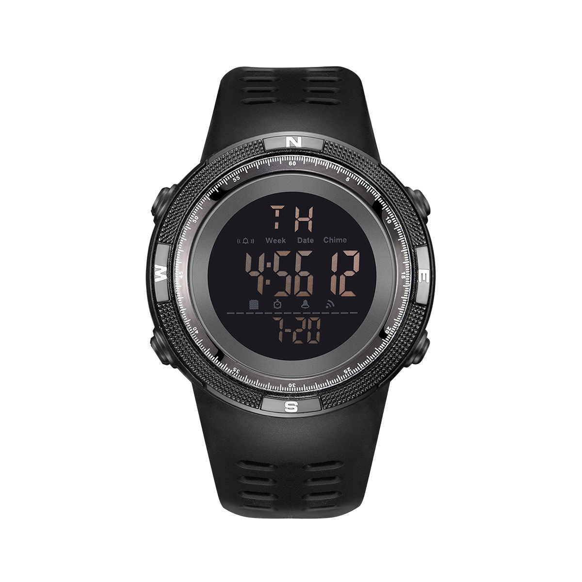 Reloj cronógrafo electrónico para hombre para deportes al aire libre, reloj popular para estudiantes, reloj deportivo luminoso, reloj electrónico multifuncional para estudiantes.