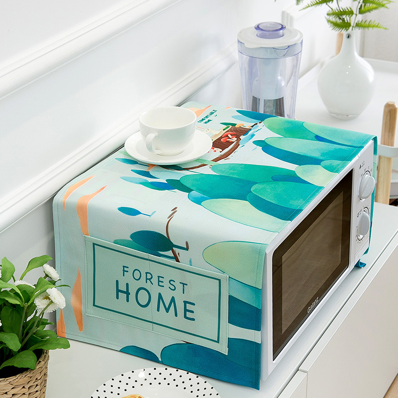 Cubierta del horno de microondas cubierta de polvo de tela cubierta de aceite del horno cubierta de polvo toalla cuadrada estera de toalla cocina hogar entrega de una pieza