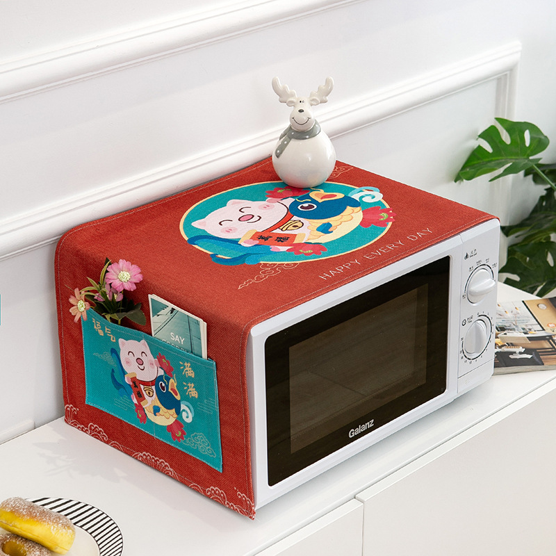 Cubierta del horno de microondas cubierta de polvo de tela cubierta de aceite del horno cubierta de polvo toalla cuadrada estera de toalla cocina hogar entrega de una pieza