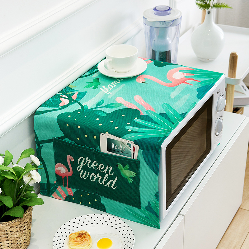 Cubierta del horno de microondas cubierta de polvo de tela cubierta de aceite del horno cubierta de polvo toalla cuadrada estera de toalla cocina hogar entrega de una pieza