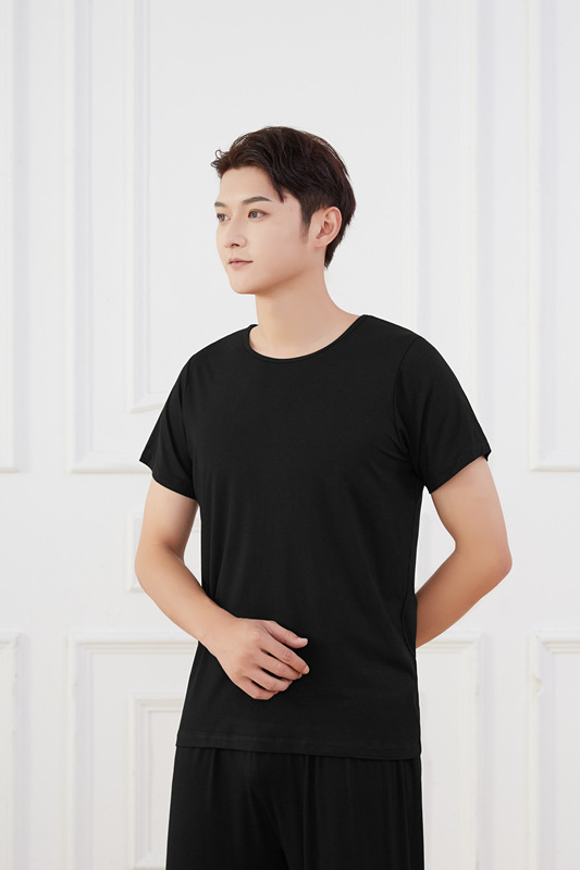 Men's black round neck (short sleeve)