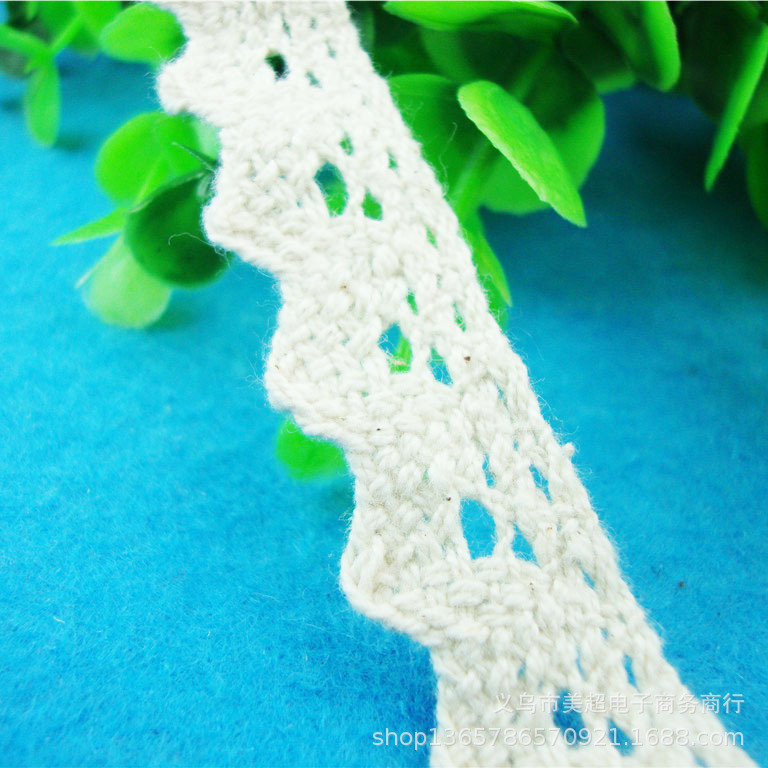 1.8cm棉线机织花边 厂家直销 时尚裙摆袖口领口手工家纺蕾丝边