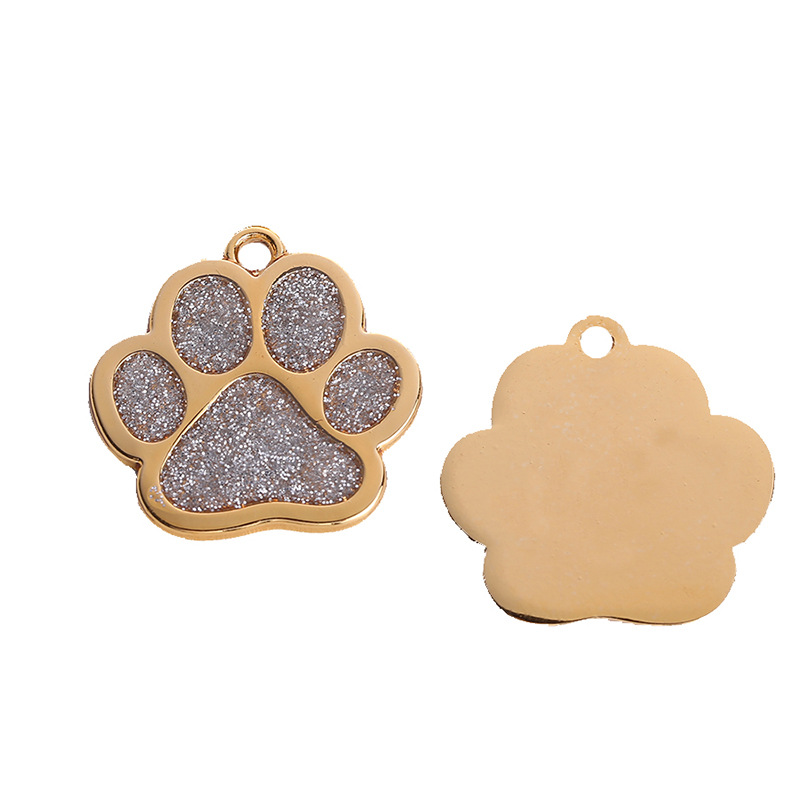 Europeo y americano transfronterizo Palma impresión metal goteo llavero adornos PET etiqueta grabado anti-perdido placa de identificación en stock