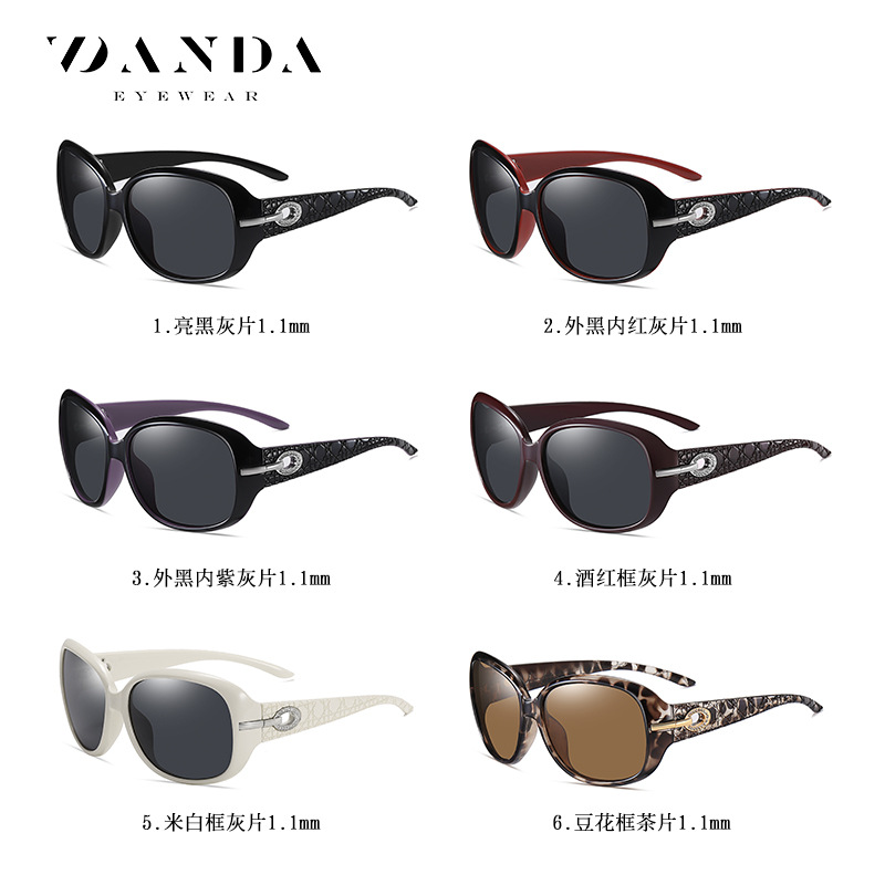 2021 nuevas gafas de sol de mujer gafas de sol polarizadas con marco grande clásico ST2012 gafas de sol negras de moda incrustadas con diamantes al por mayor