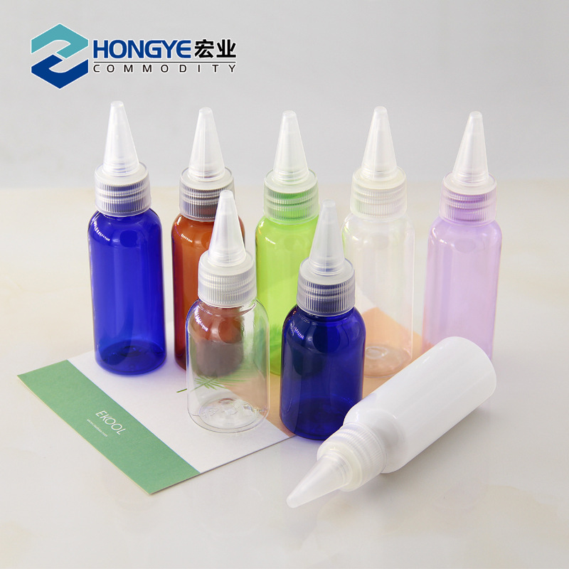 厂家优惠30ML 毫升尖嘴盖塑料瓶PET塑料瓶沙画瓶油墨瓶颜料瓶分装