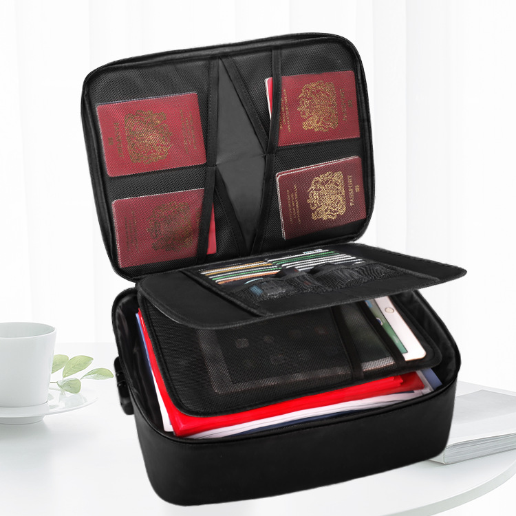 Anti-fuego transfronterizo e-commerce impermeable protección de seguridad certificado bolsa de almacenamiento multifuncional Almacenamiento y organización bolsa de archivo a prueba de fuego