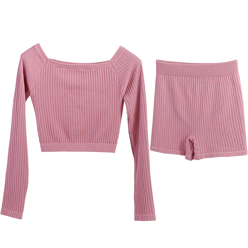 Danza de las mujeres adultas cálido otoño e invierno suéter de Ballet de manga larga fuera del cuello de fibra de bambú de punto ropa de práctica superior traje