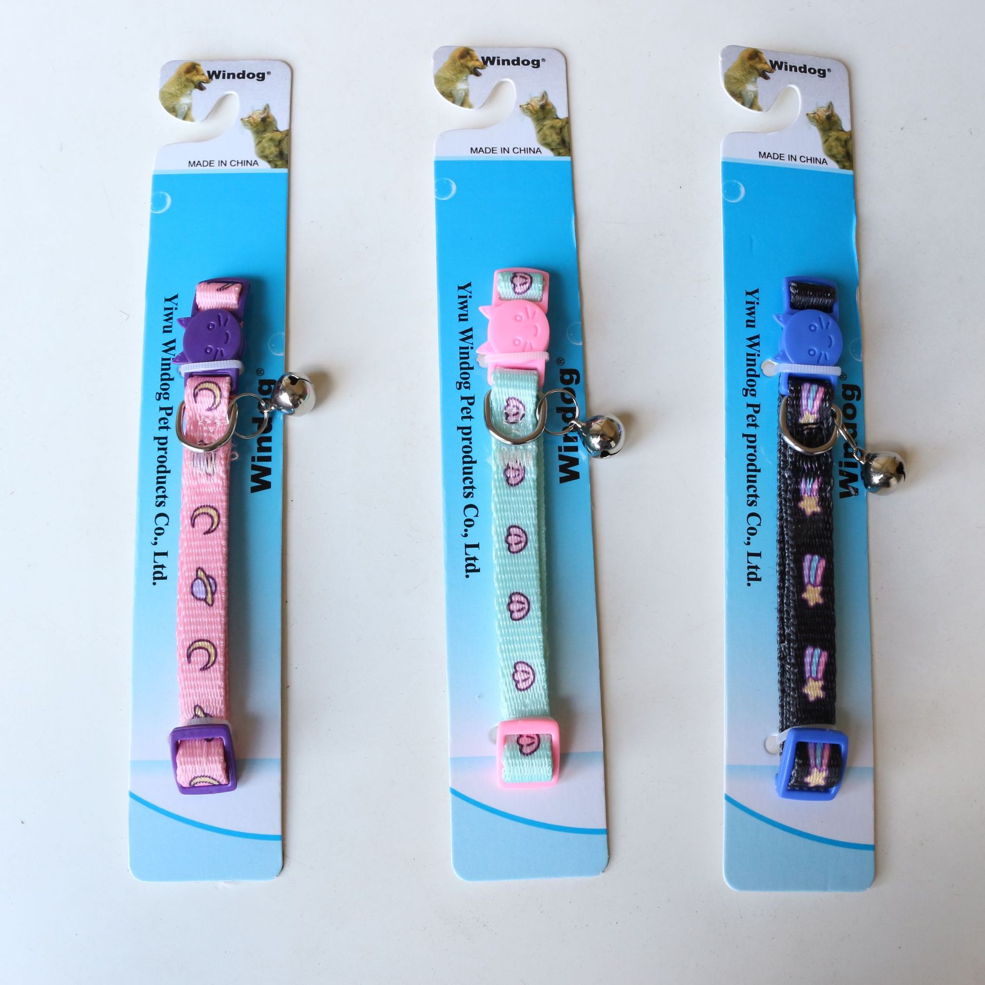 厂家直销卡通猫项圈数码印花尼龙猫项圈铃铛幼犬猫牵引绳厂家直销|ms