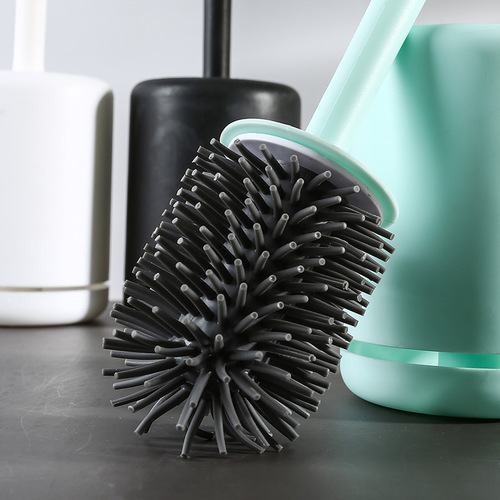 Cleaning brush bathroom soft-bristled toilet brush without water accumulation wall-mounted Nordic silicone toilet brush set
