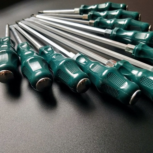 Wholesale Guangdong screwdriver, strike dark green marked cross-shaped screwdriver, 12-inch extension