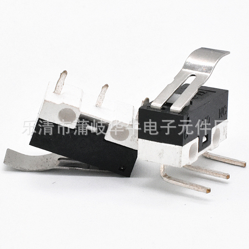 小微动开关KW-10直脚鼠标微动开关 3脚直插行程开关带柄弯柄开关