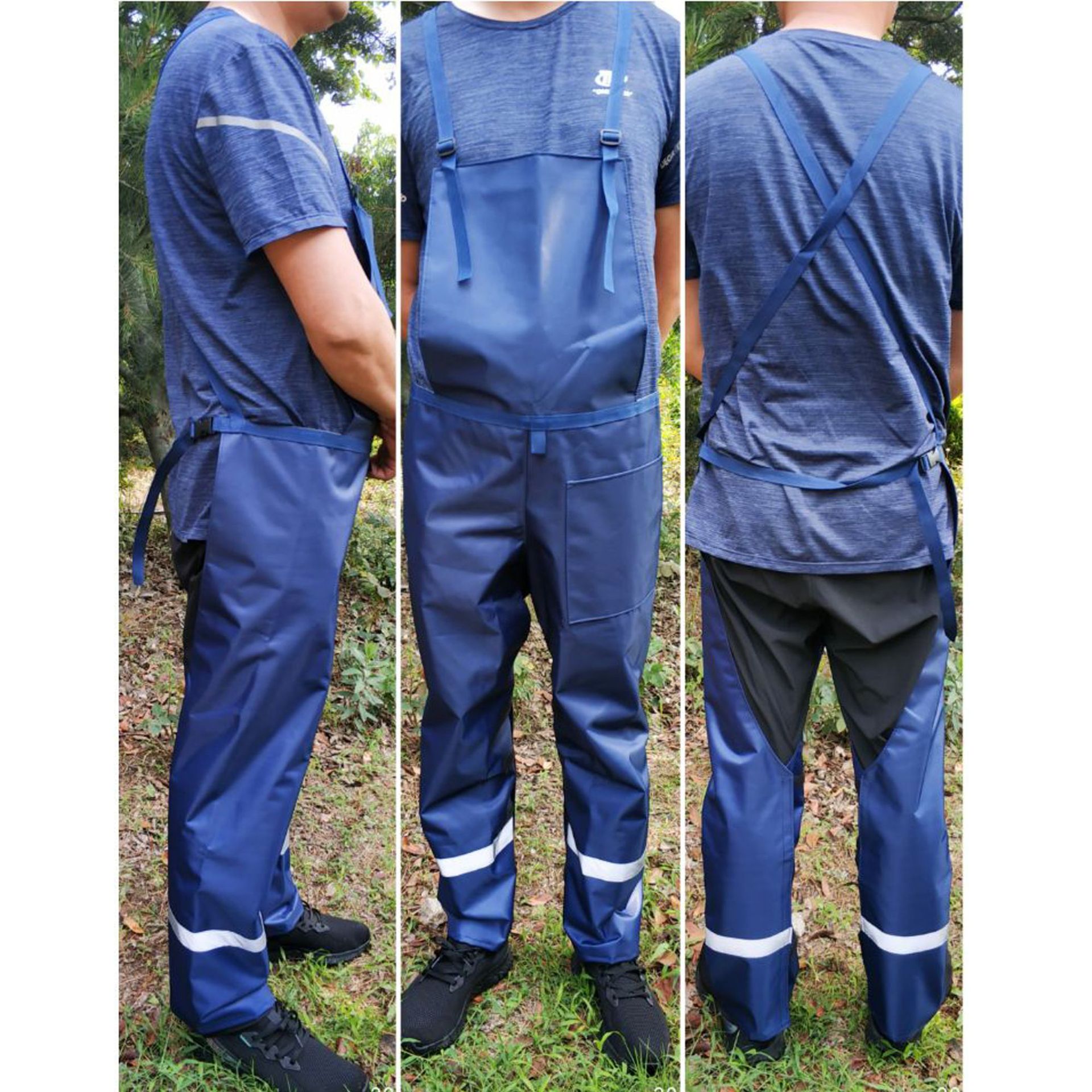 外贸出口园林割草割灌裤子 防杂草毛躁围裙  尘土飞溅劳保背带裤