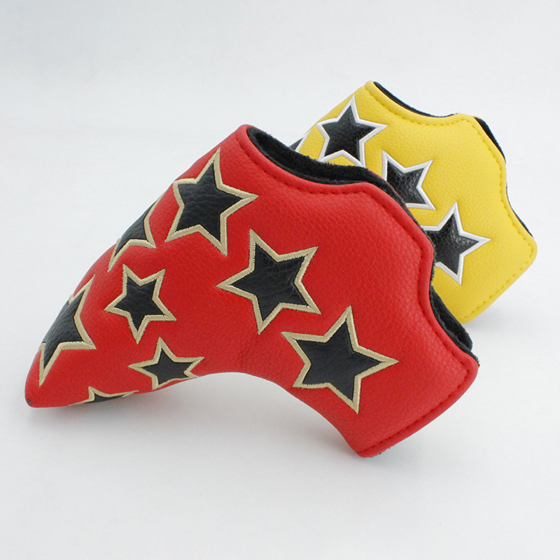 Directo de fábrica Golf Club cubierta PU putter cubierta estrella bordado Diseño transfronterizo Amazon Venta caliente