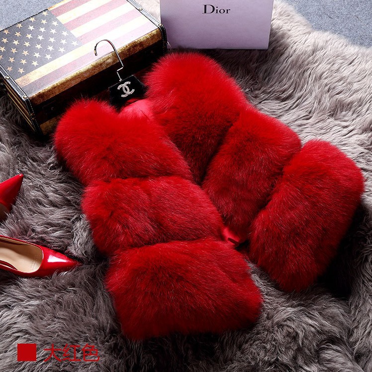 Haining imitation fur manufacturers wholesale imitation fox fur fur coat vest a generation of high imitation rabbit fur mink