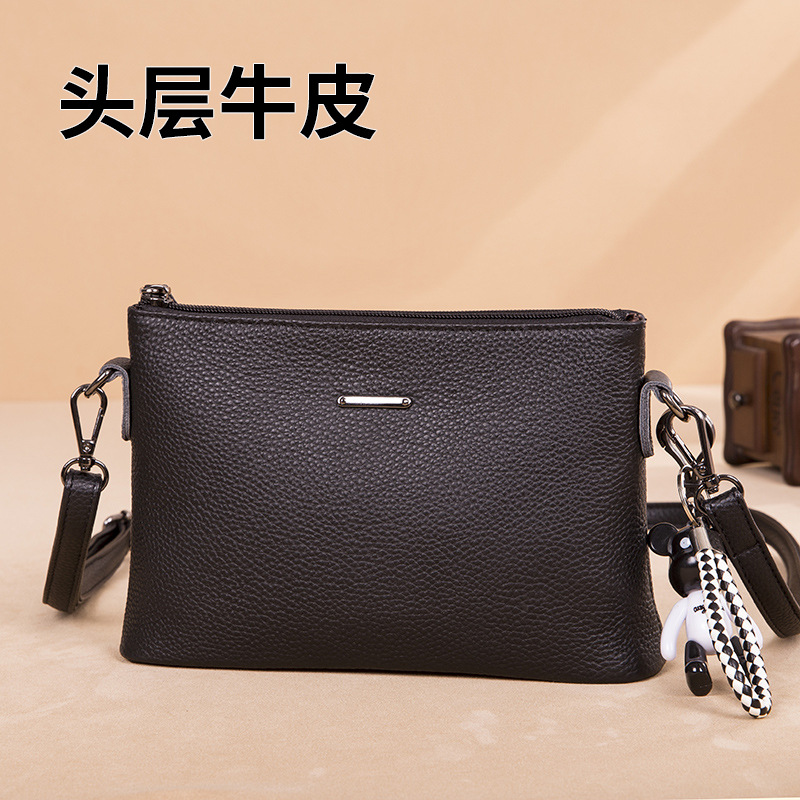 Factory Direct Supply Bag Women's Genuine Leather 2025 New Fashion Shoulder Crossbody Bag Women's Versatile Simple Soft Leather Small Bag