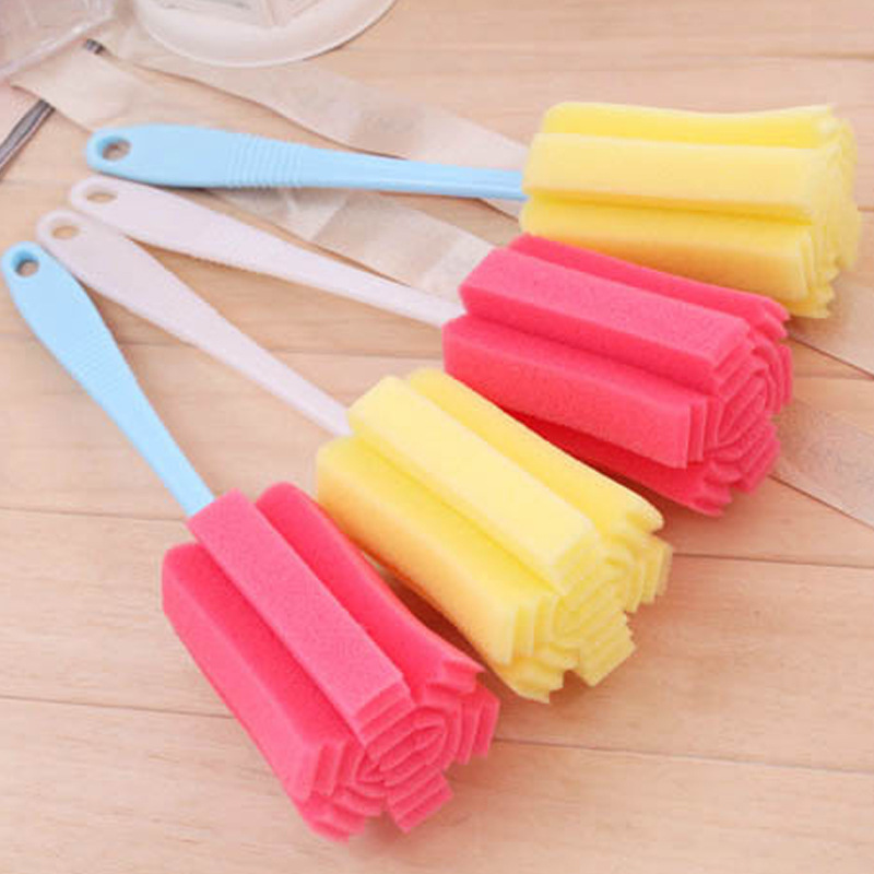 Unpackaged Bottle Brush Naked Cup Brush Durable Sponge Cup Brush Long Handle Bottle Brush Cleaning Cup Brush Kitchen Cleaning Brush Wholesale