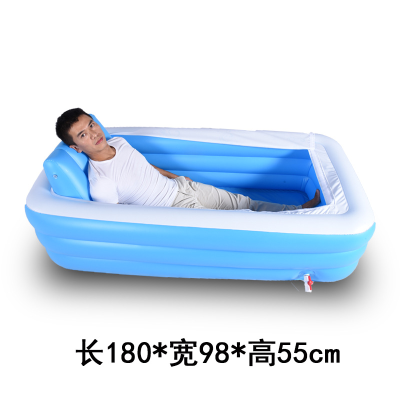 Nueva plegable masaje del hogar caja de vapor PVC engrosada respaldo bañera inflable pasta piscina