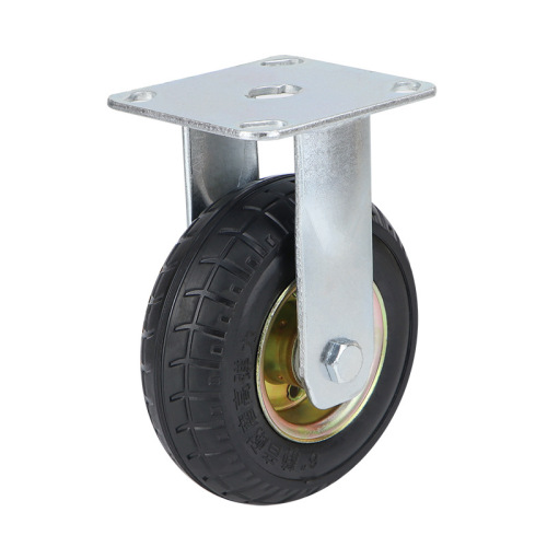 Universal wheel iron core silent rubber wheel solid caster 5/6/8 inch industrial heavy-duty flatbed trolley wheel