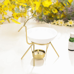 Factory Batch Gold-Plated Deer Iron Incense Burner, Light Luxury Aromatic Decorative Piece with Color Box, Full English Quality Inspection for Amazon Cross-Border