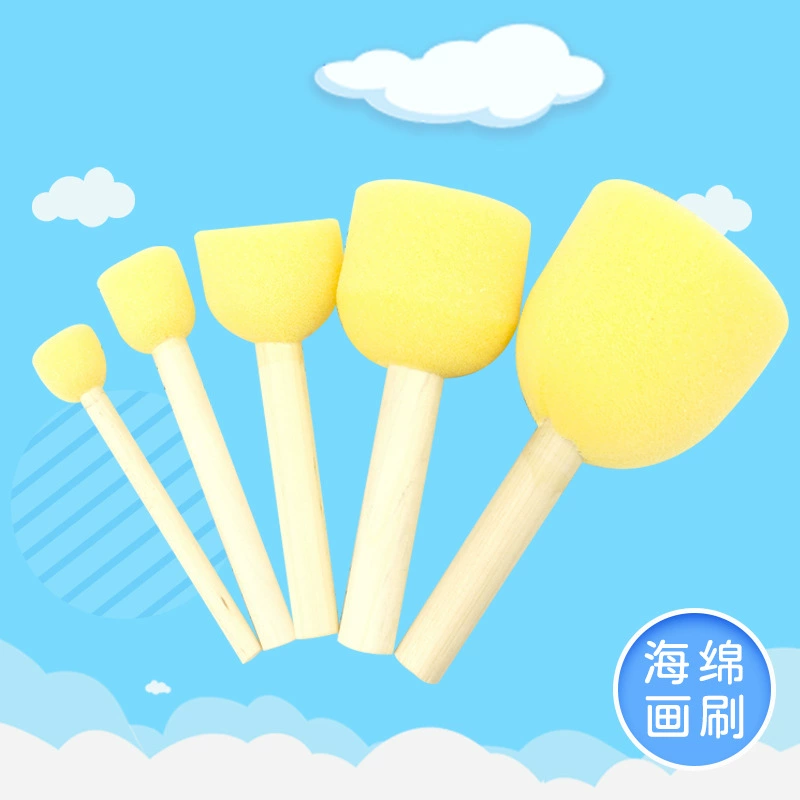 Детская художественная круглая губка кисть для рисования детский сад DIY растирание живопись граффити инструменты для рисования уплотнение головки гриба