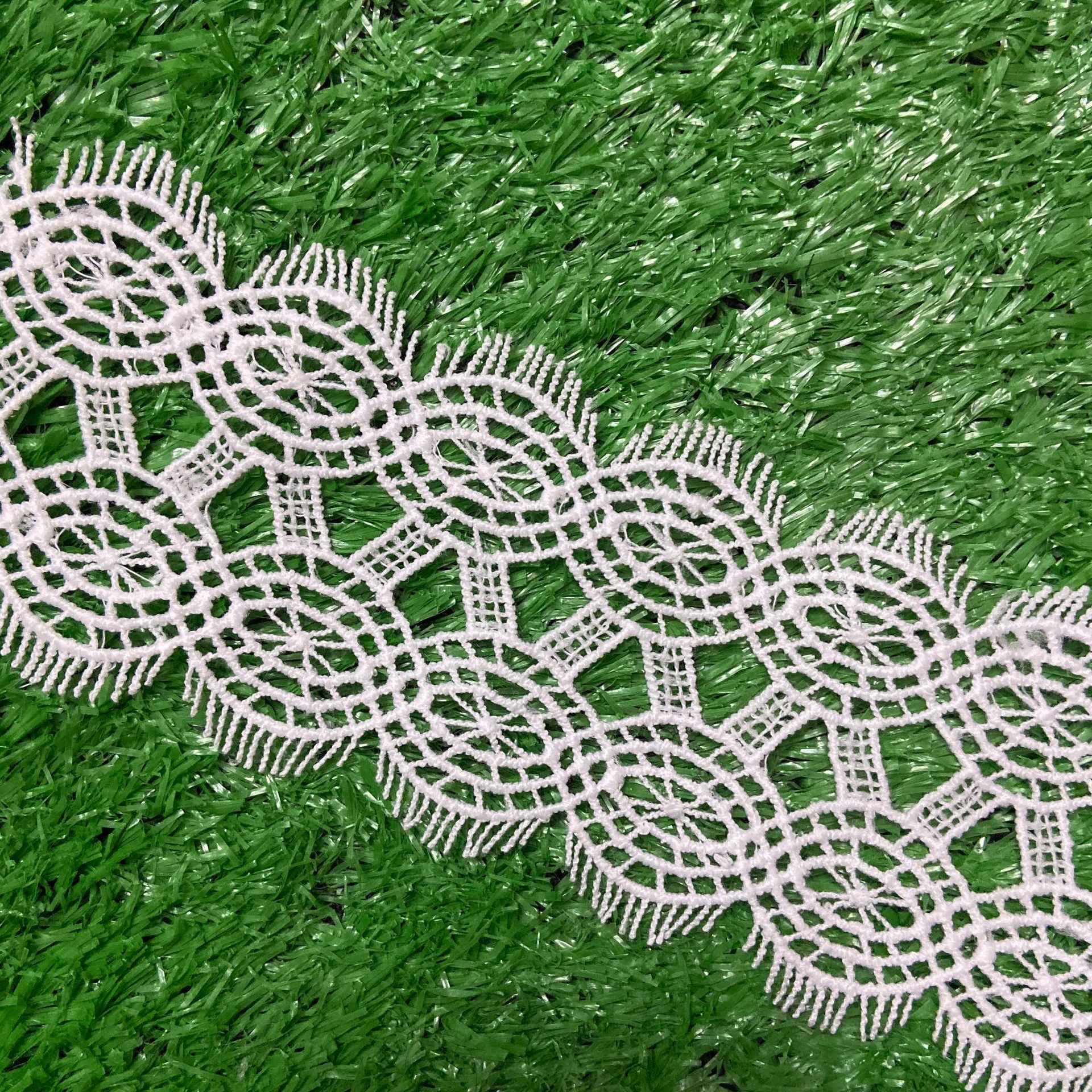 厂家直供 水溶牛奶丝绣花花边 时尚服装连衣裙双边刺绣花边辅料