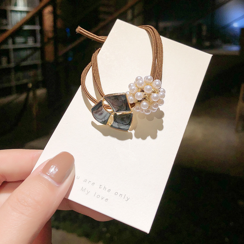 メーカー直販の新型ins皮カバー韓国真珠髪の皮筋シンプルな髪ひも女性気質ヘアリング卸売り|undefined