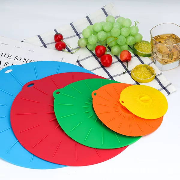 Cross-Border Spot Silicone Fresh-Keeping Cover Five-Piece Set Kitchen Refrigerator Sealed Leak-Proof High Temperature Resistant Multi-Size Fresh-Keeping Cover