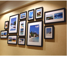 批发实木12框现代组合相框 简约创意组合相片墙 情侣照片实木画