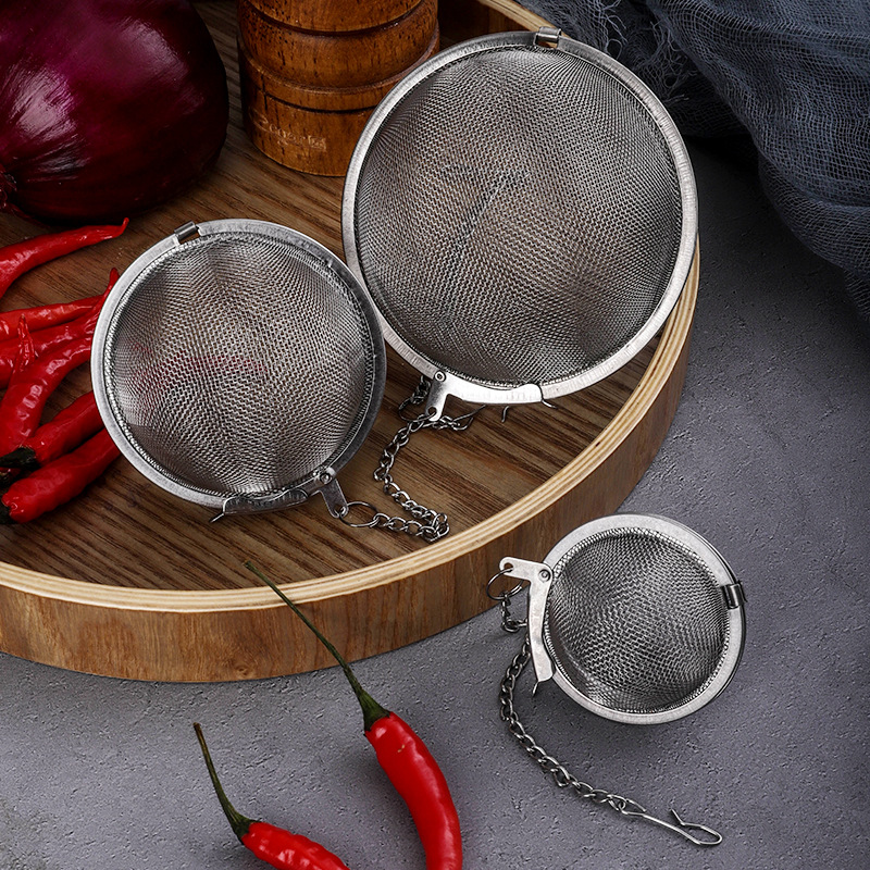 304 Stainless Steel Seasoning Ball Brine Hot Pot Seasoning Ball Household Soup Pot Brine Weibao Tea Filter
