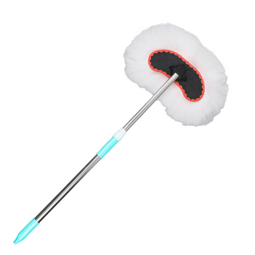Car wash soft bristle long handle mop car telescopic brush car wipe special milk silk head dust duster cleaning tool
