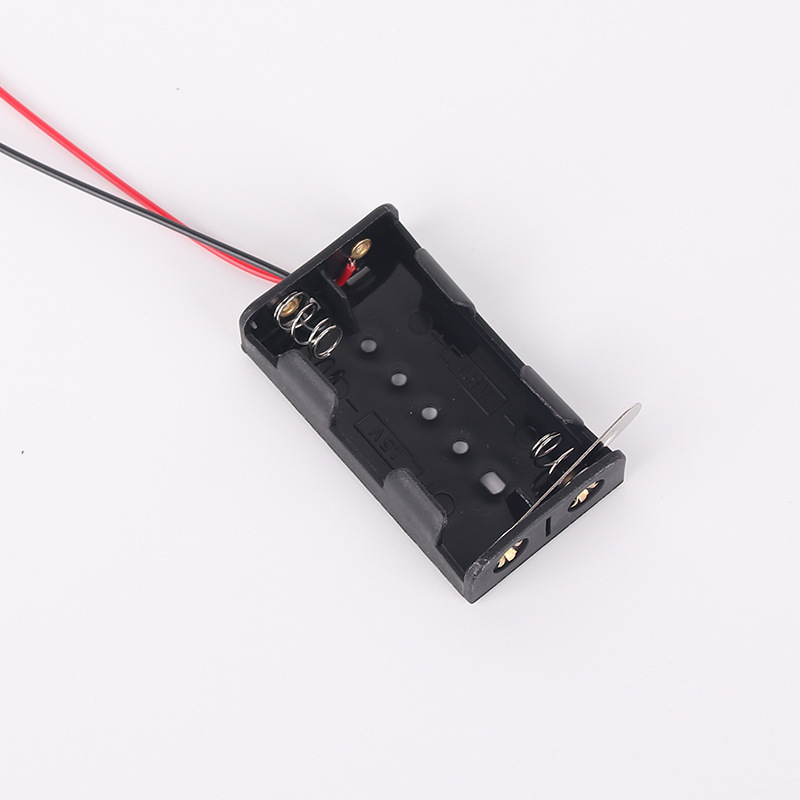 No. 5 2-Cell Battery Holder with Knife Switch, Battery Box with Metal Blade, No. 5 Two-Section Knife Battery Box