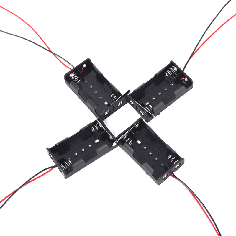 No. 5 2-Cell Battery Holder with Knife Switch, Battery Box with Metal Blade, No. 5 Two-Section Knife Battery Box