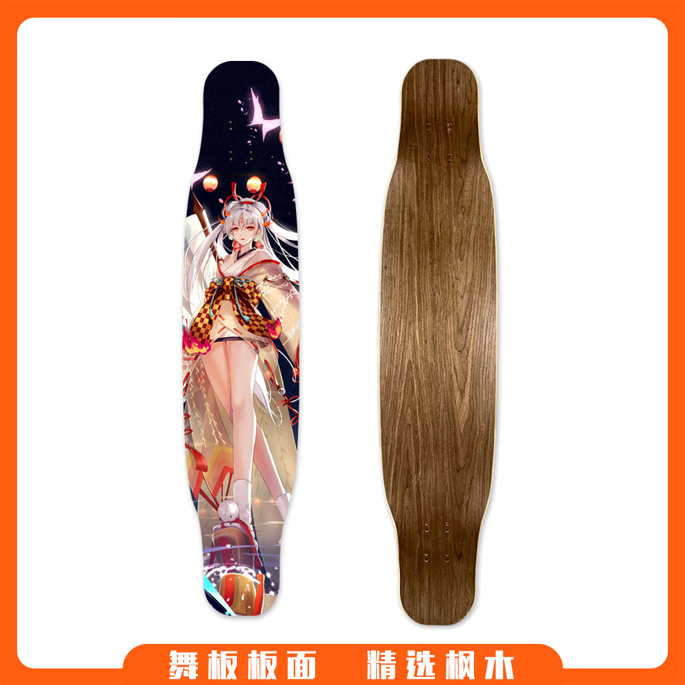 Geele Maple Four-wheel Skateboard Panel dancing Dance Board Flat Flower Long Board Panel Panel Northeast Maple Plus Maple Panel