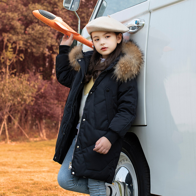 Children's long down jacket
