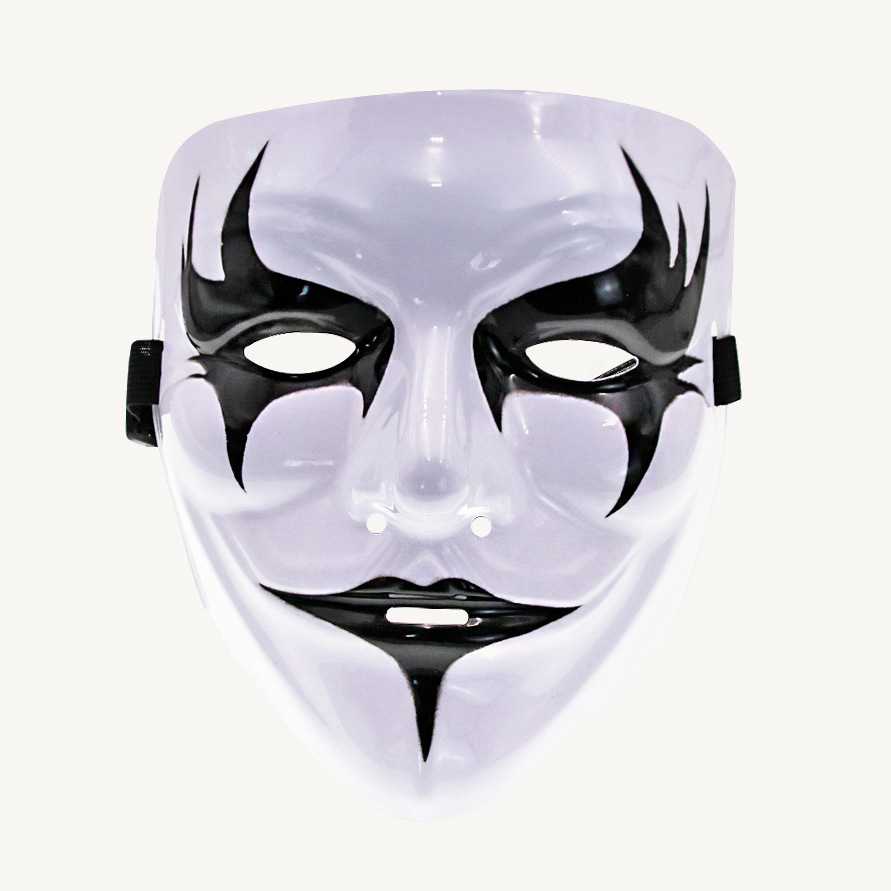 Gran danza fantasma de Halloween en forma de V máscara negro vintage vendetta oro y plata misma máscara facial bola máscara de vestir image 3