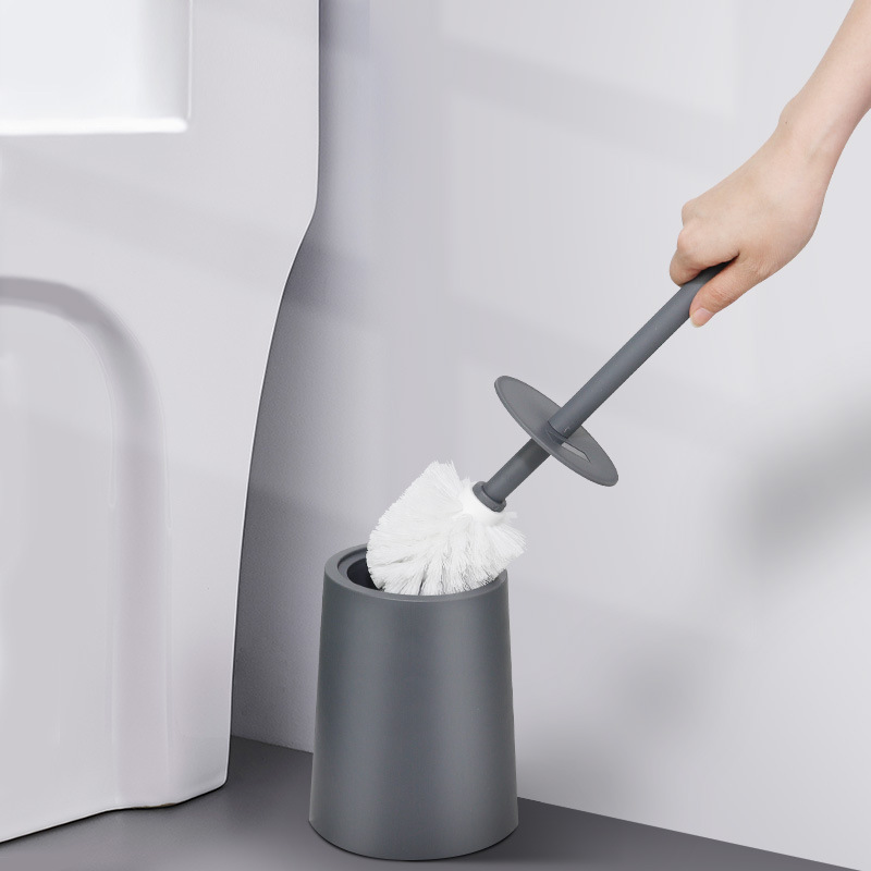 Venta caliente transfronteriza traje de cepillo de inodoro de plástico cepillo de baño con base de inodoro de silicona mango largo cepillo de limpieza