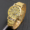 Fashionable mechanical metal men's watch, quartz watches, Korean style, Birthday gift, wholesale