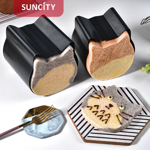 Supply Japanese-style cat toast mold household irregular toast bread mold cat head toast box