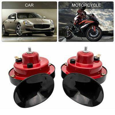12V Dual tone car Motorcycle snail horn 300DB refit currency waterproof whistle Electric horn a pair