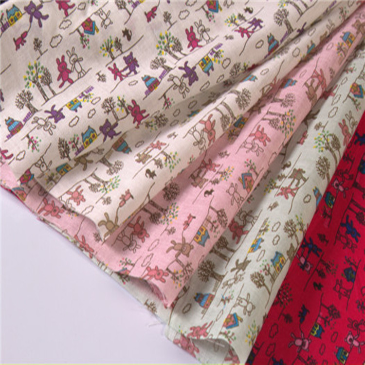 全棉印花衬衫连衣裙碎花布 春秋小动物全棉印花衣服里布 现货供应