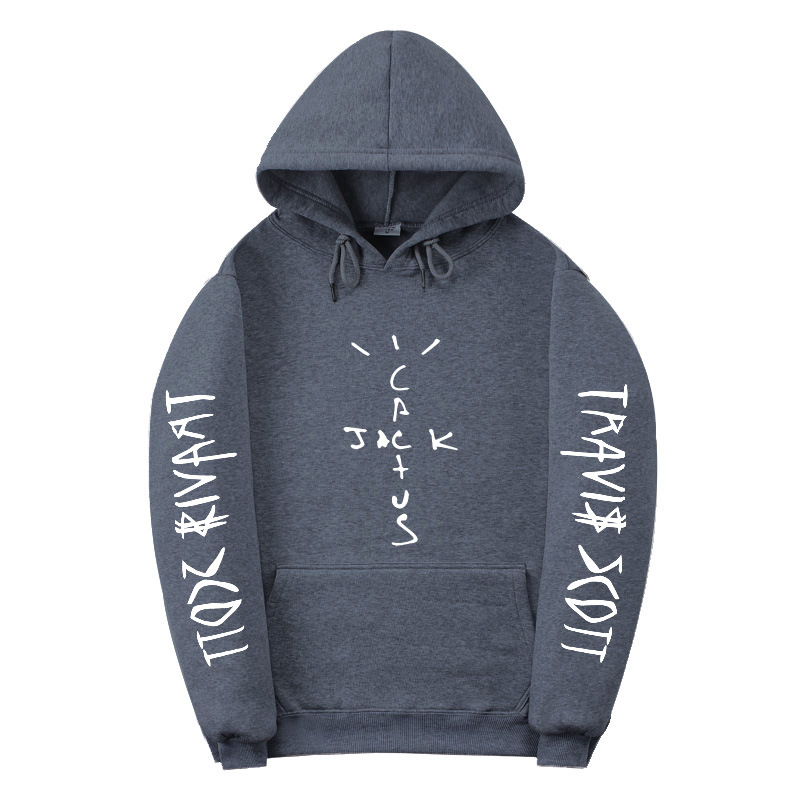 Cactus Jack Travis Scott Hoodie Logo Heather Grey