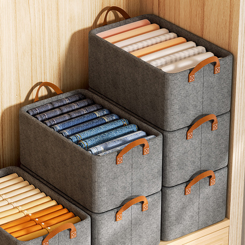 Clothes and trousers storage box, household seasonal organizer, drawer-type wardrobe, clothing layering artifact, foldable partitions