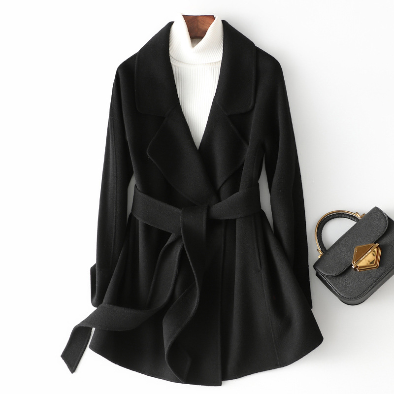 2026 New Style Pure Wool Double-Faced Cashmere Coat with Suit Collar, Short Style, Chanel-Inspired, Petite Size