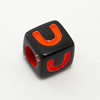 Fluorescence square acrylic beads with letters, accessory, wholesale