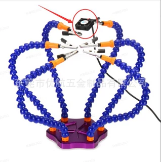 模型维修工具 六爪多功能铝合金焊台 PCB焊接万向臂 多爪工作台