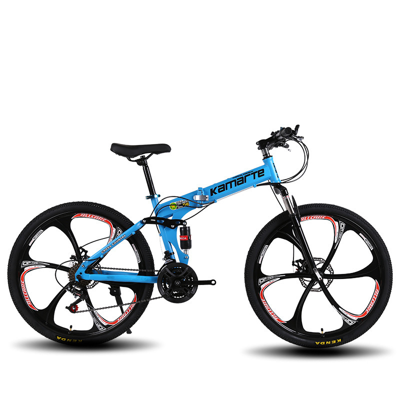 Fábrica al por mayor cola suave plegable bicicleta de montaña adulto amortiguador estudiante off-road velocidad variable bicicleta de cercanías