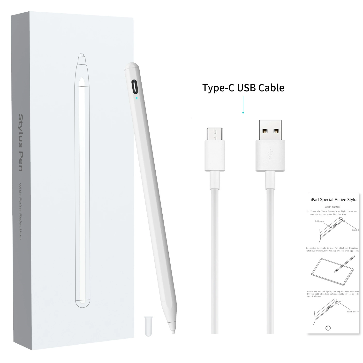 Двойная система активного конденсатора-ручка подходит для iPad, планшет Apple Pencil, сенсорная роспись, рукопись